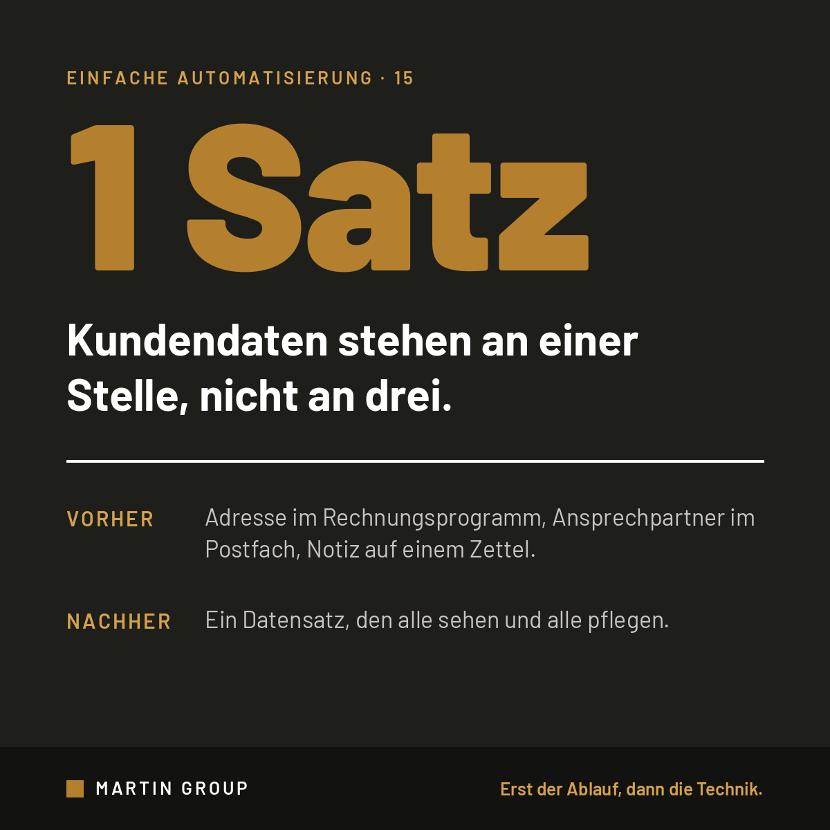Drei Adressen für einen Kunden.