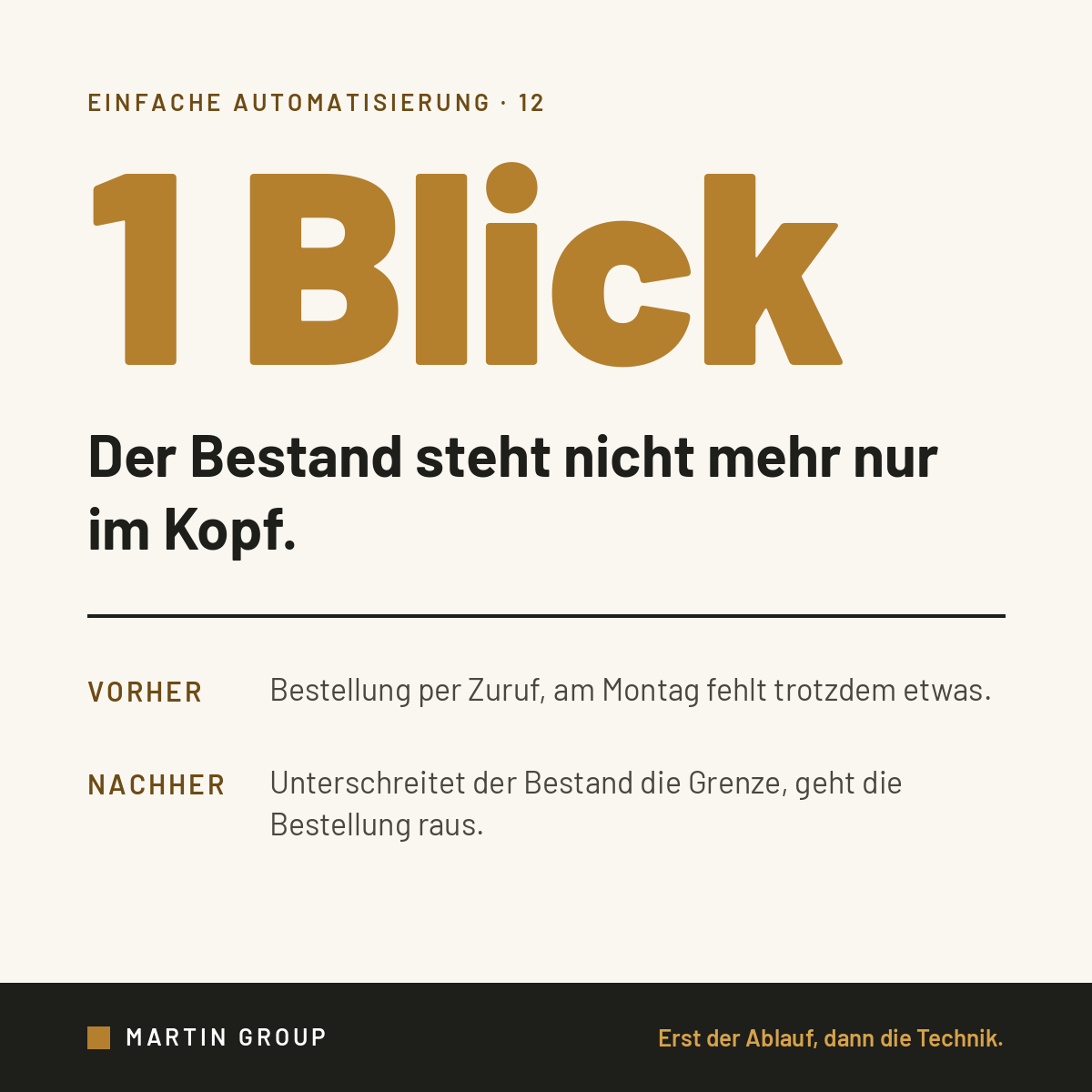 Am Montag fehlt das Material.