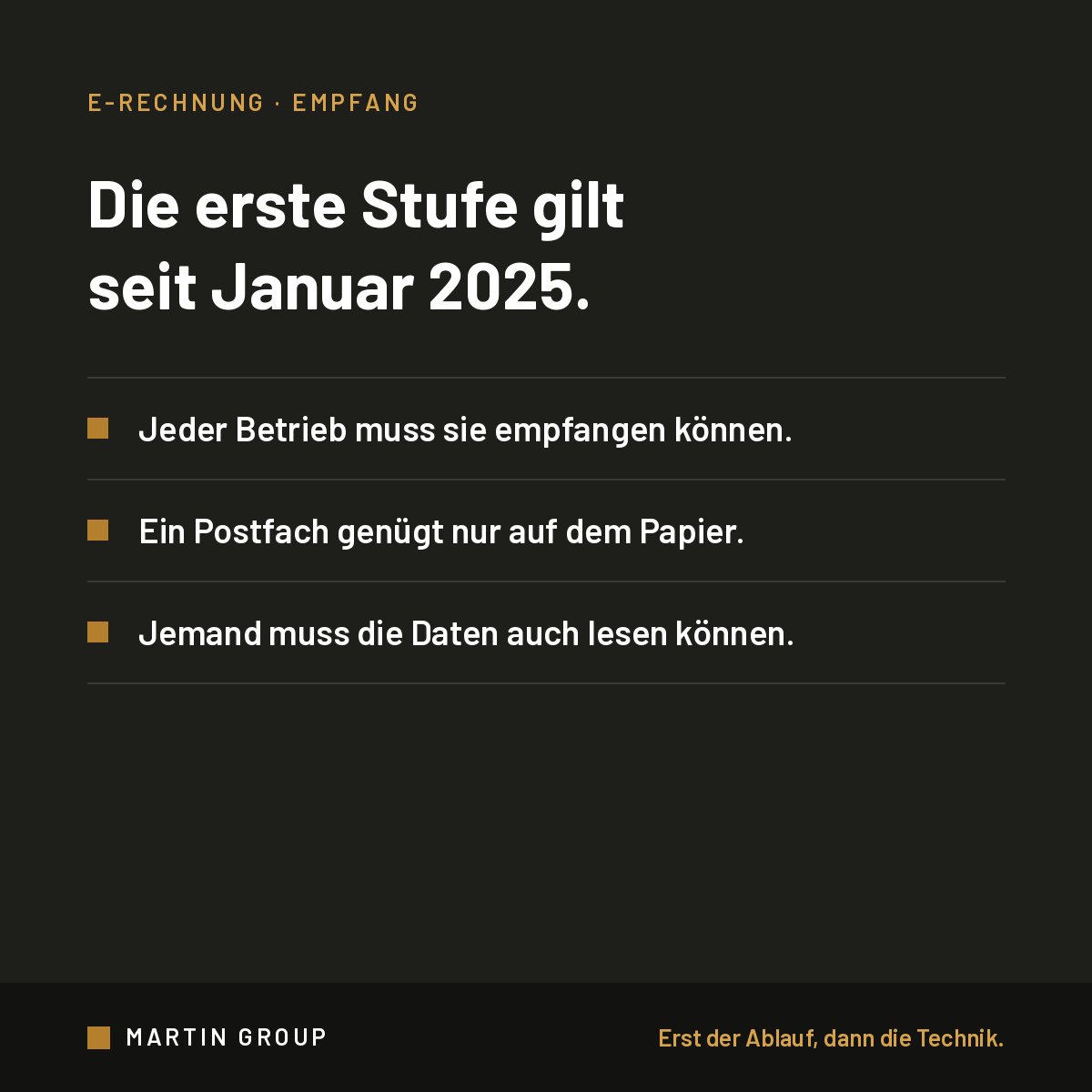 Die erste Stufe gilt seit Januar 2025.