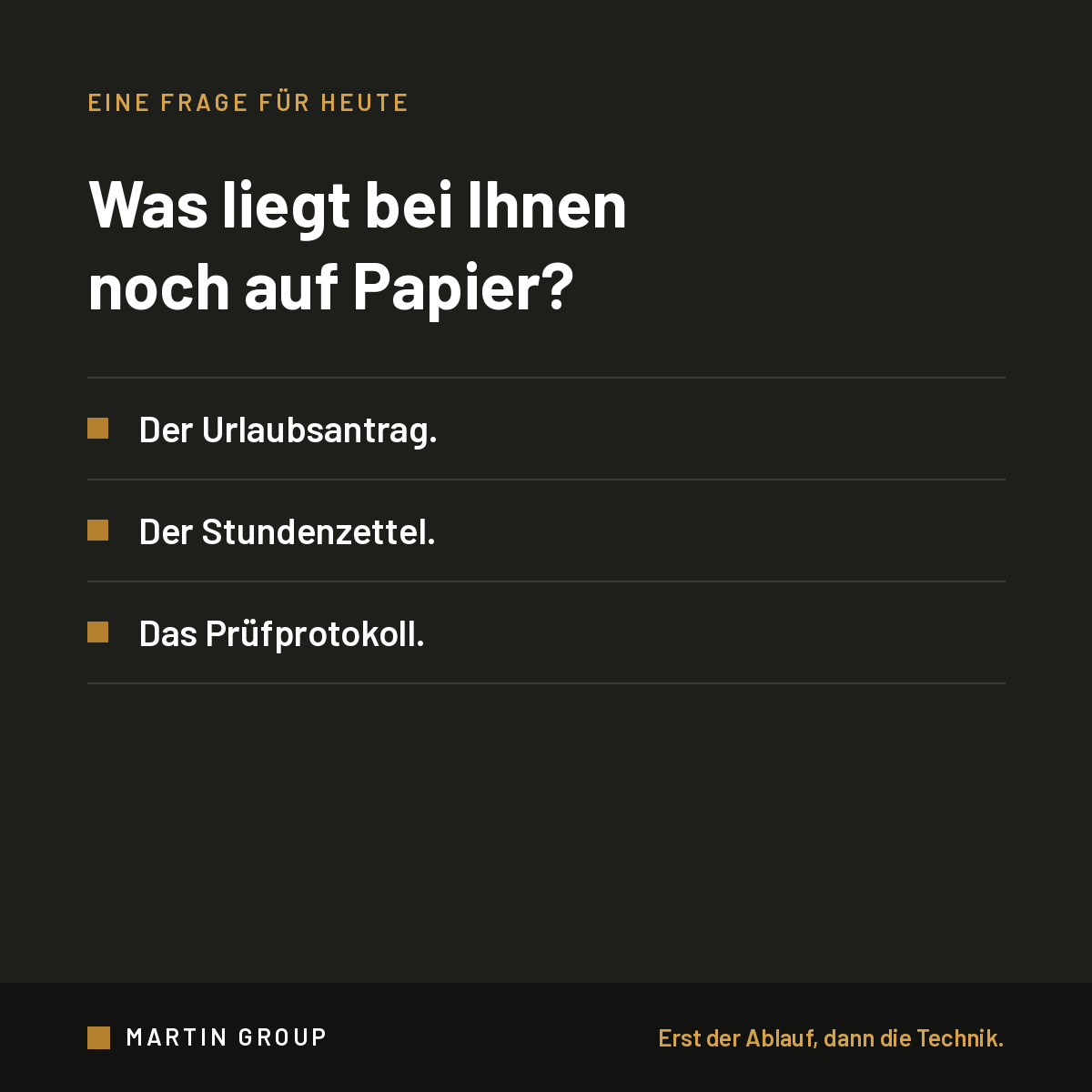 Was liegt bei Ihnen noch auf Papier?