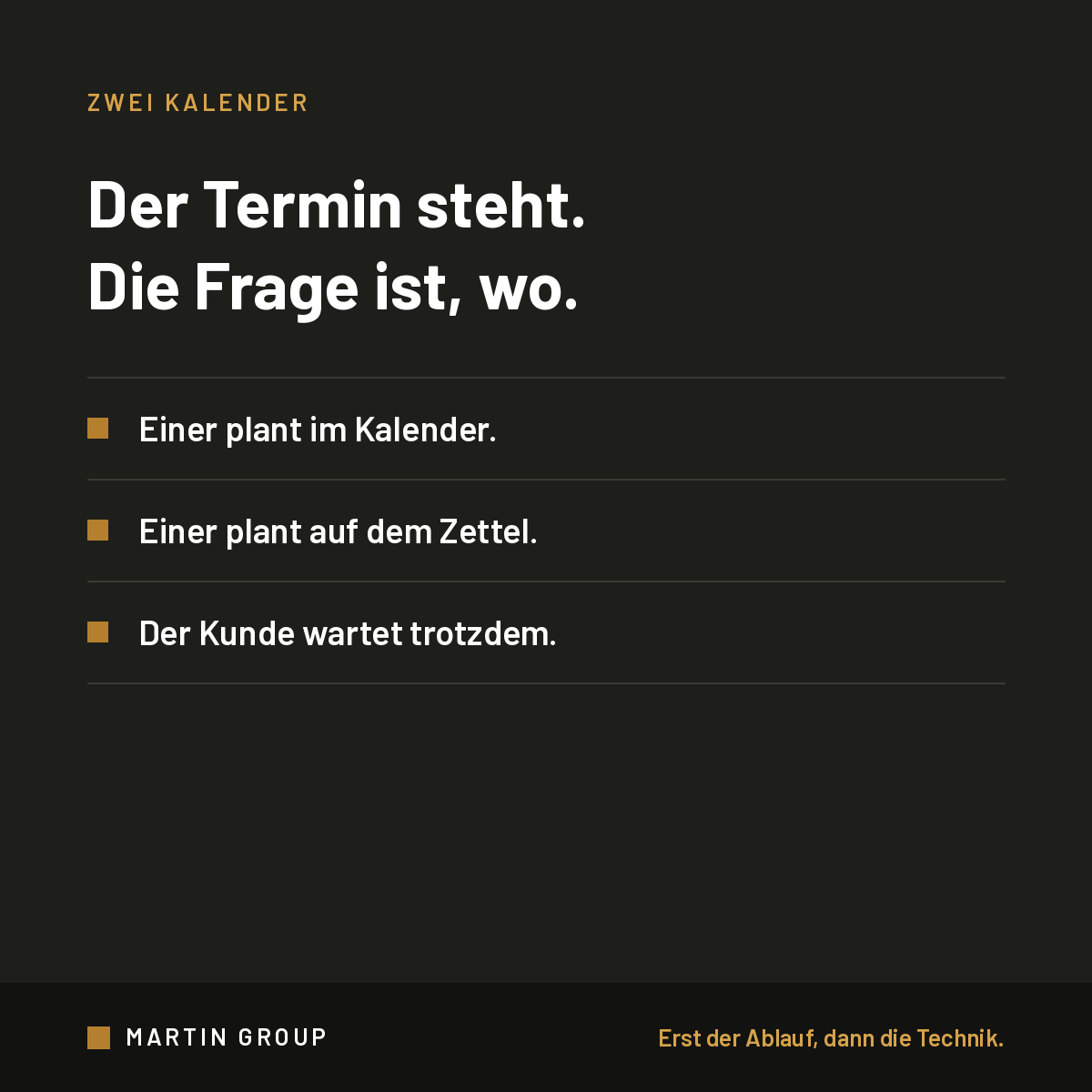 Zwei Kalender sind kein Kalender.