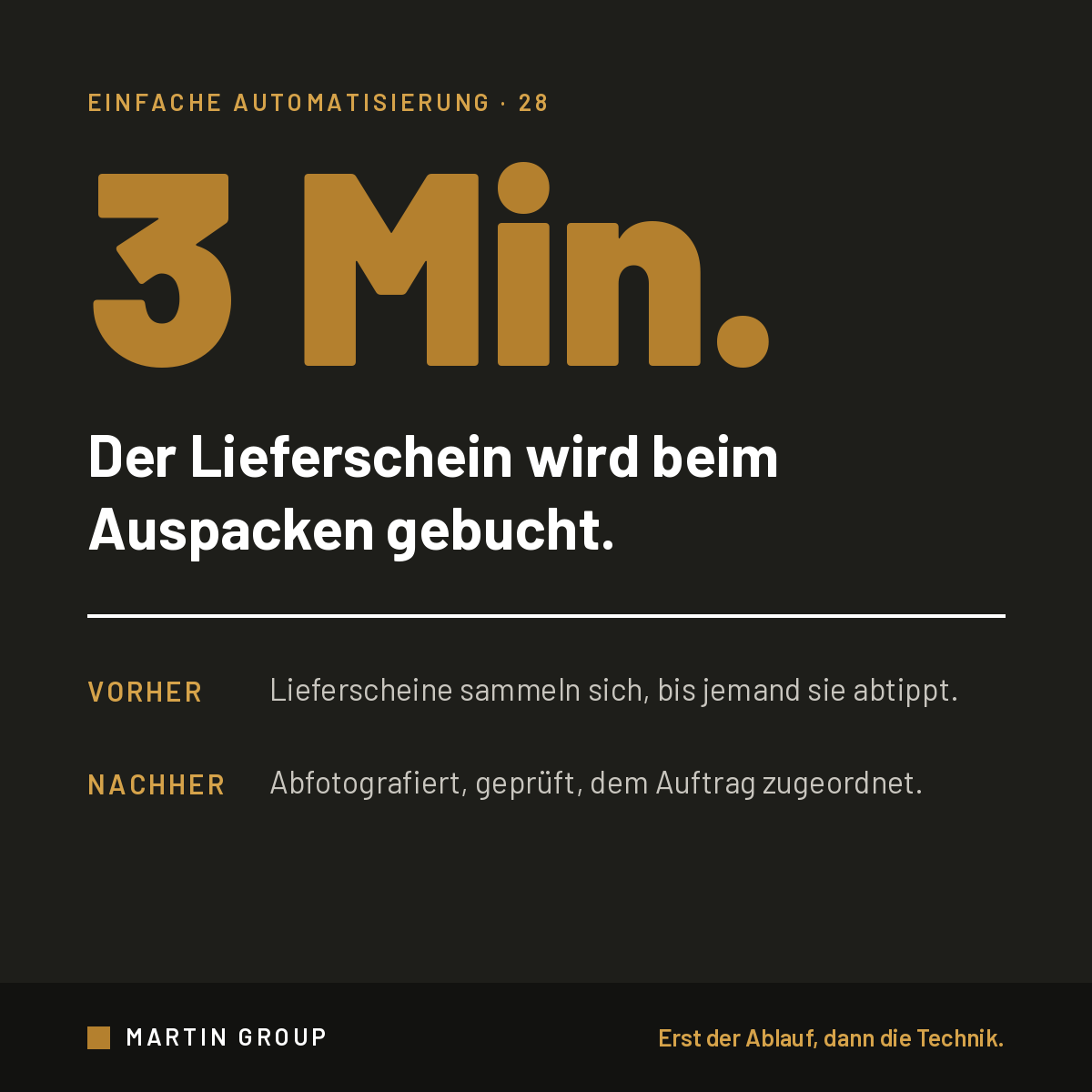 Der Lieferschein ist das Dokument, das am leichtesten verschwindet.