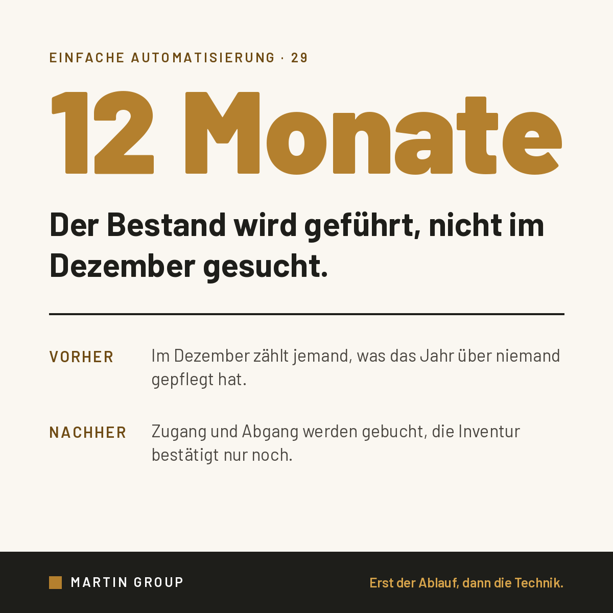 Die Inventur beginnt nicht im Dezember.