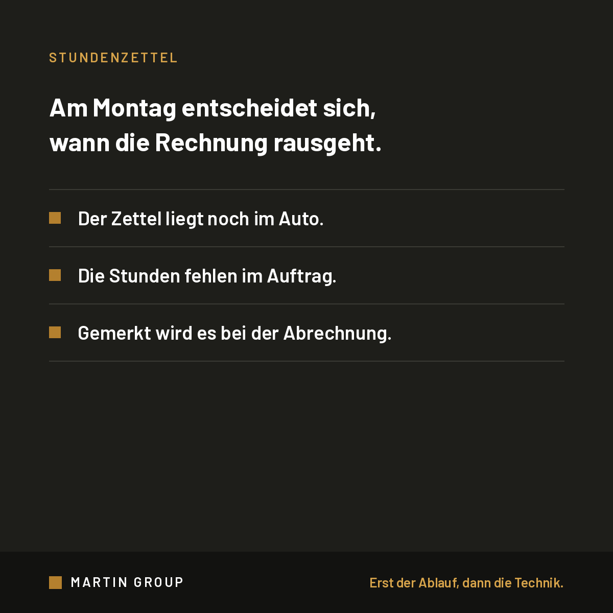 Montag, 6 Uhr. Der Zettel liegt im Auto.