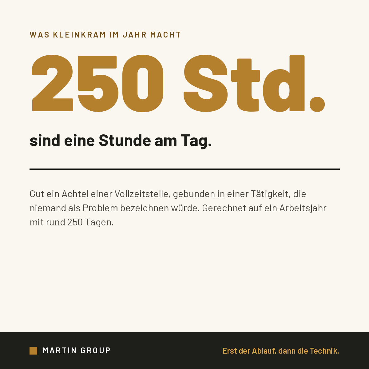 Eine Stunde am Tag.